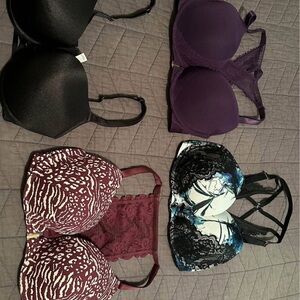 Cacique Elegant Bra Set - Black, Purple, Burgundy, Blue